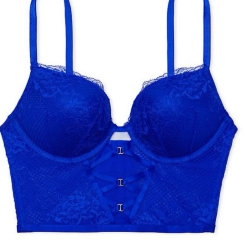 Victoria Secret Push Up Lace Longline Bustier Bra 34b